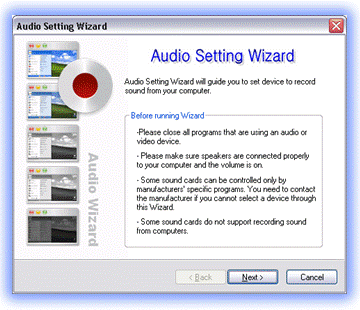 litecam-audio setting wizard